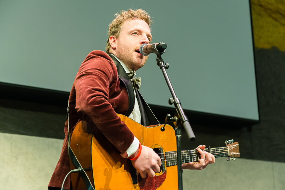 Korby Lenker, performing in the 2014 NewSong finals at New York's Lincoln Center