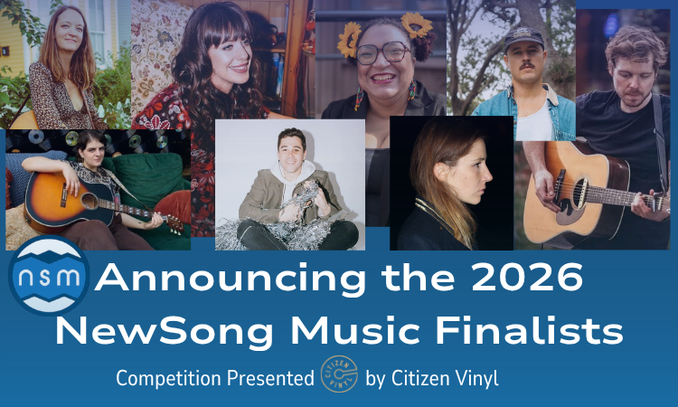 Slide announcing the 2026 NewSong Music Finalists
